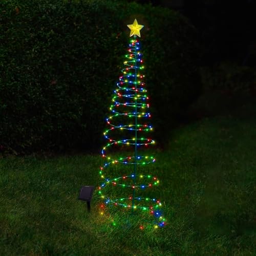 Weihnachtsbaum Beleuchtung Aussen Solar,Weihnachtsdeko Aussen Solar,Weinachtsbeleuchtung LED Draußen,Solar Lichterkette Aussen,Wasserdichte Solar Lichterketten,Solarlichterkette Weihnachten Deko von Shengruili