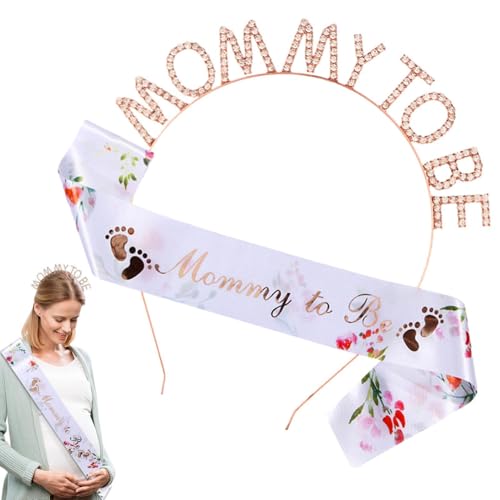 Baby Shower Mom Schärpe | Schultergurt für Schwangerschaft | Mom To Be Babyparty-Dekorationen, für Geschlechtsoffenbarung und Mutterschaft von Shenrongtong