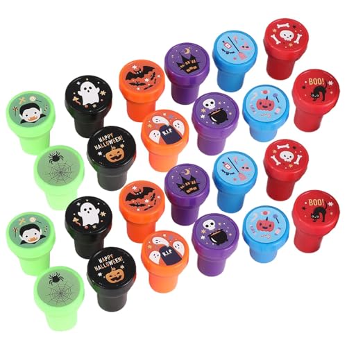 Halloween-Stempel-Set, Halloween-Stempel-Set, sortiert, selbstfärbend, niedlich, gruselige Geschenke, Kartoo-Spielpreise für Kinder von Shenrongtong