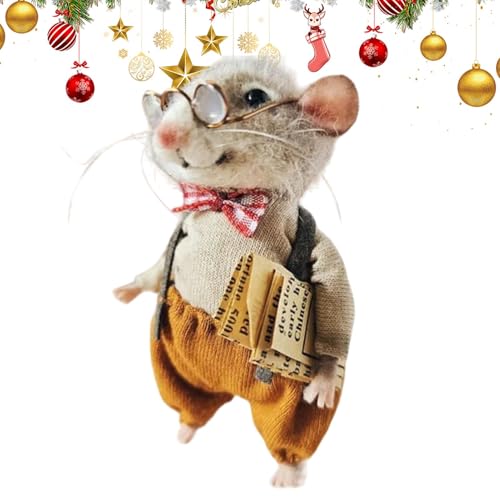 Niedliche Nadelfilzmaus, Nadelgefilzte Mäuse, Wollfilz-Weihnachtsmäuse, Weihnachtsmäusefiguren, Filzmäuse Weihnachten, Nadelfilz-Mäusedekoration, Wollfilztiere, Mäusespielzeug Für Kinder von Shenrongtong