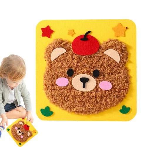 Shenrongtong Cartoon Animal Sewing Craft Kit, Stickerei Doll Set - Kreatives niedliches Cartoon Design Stickerei Set - Interaktives Bildungsnähtkit für Anfänger Kinder Mädchen Mädchen von Shenrongtong