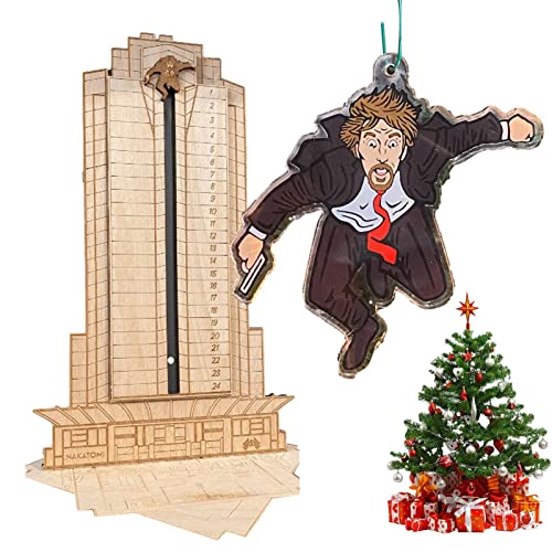 Shenrongtong Die Hard Adventskalender 2022 | Weihnachts-Adventskalender 2022 aus Holz Die Hard | Hans Gruber Falling Off Weihnachts-Countdown-Kalender von Shenrongtong