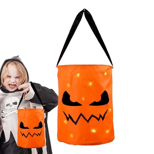 Shenrongtong LED-Licht-Halloween-Süßigkeitstüten,Leuchtende Halloween--Tasche | Beleuchtung Süßes oder Saures Partytüten Süßigkeiteneimer - LED--Leuchttüten, Süßigkeiten-Eimer, von Shenrongtong