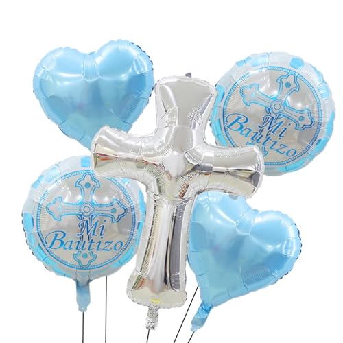 Shenrongtong Luftballons zur Taufe, Erstkommunion-Luftballons - Elegante Erstkommunion-Dekoration, Taufe, Taubenballons, 5er-Set | Kreative Taufdekorationen, Luftballons, süßes Partyzubehör für die von Shenrongtong