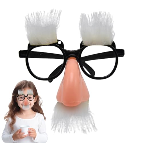 Shenrongtong Lustige Halloween-Brille, Halloween-Brille für Party - Augenbrauen-Großnasen-Verkleidungsglas, Halloween-Partygeschenke,Neuartige Brille mit Schnurrbart, Foto-Requisiten-Brille für von Shenrongtong