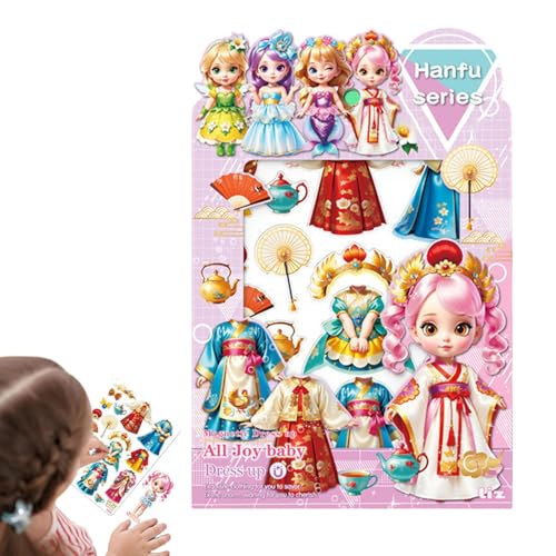 Shenrongtong Magnetische Anziehpuppen, Magnetische Puppen-Anziehsets, Rollenspiel-Magnet PrincessOutfit, Kreative modische Kleidung, Papierpuppe zum Geburtstag, Weihnachten von Shenrongtong