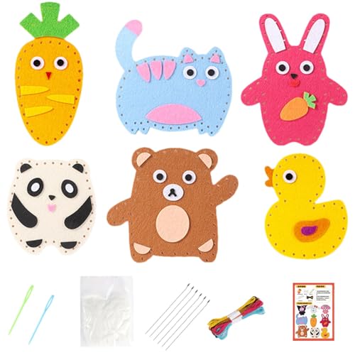 Shenrongtong Puppen-Nähspielzeug, Kinder-Nähset,Zubehör für Puppenherstellung Puppen-Nähsets | Kinder-Nähset, handgefertigte Stofftierpuppen, Nähen lernen für Anfängerkinder von Shenrongtong