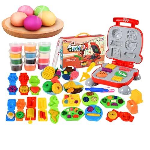 Shenrongtong Spielteig-Kits,Buntes Knetwerkzeug-Set | Nudelmaschine Eiscreme Pretend Chef Spielzeug Modelliermasse Teigwerkzeuge für Kinder von Shenrongtong