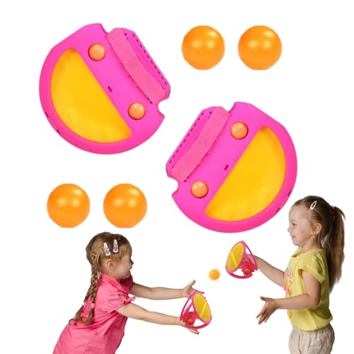 Shenrongtong Wurf-Fangball-Spiel, Schläger-Taschen-Fangspiel,Pop Pass Catch Ball Spiel mit 4 Bällen | Eltern-Kind-Spiel für Outdoor-Yard-Spiele, Pool-Spielzeug von Shenrongtong