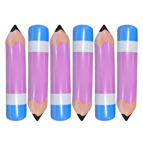 Sprengstift, aufblasbare Buntstifte,6 große aufblasbare Bleistifte zum Aufblasen von Schulanfangsdekorationen | Riesiger großer aufblasbarer Bleistift für den Schulanfang als Dekoration von Shenrongtong