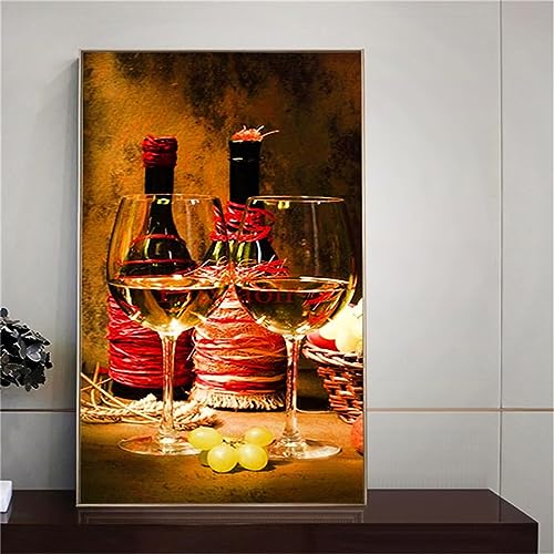 Shenzzg DIY 5D Diamond Painting Set für Erwachsene Kinder Square Full Drill Diamant Painting Bilder Wein Obst Strass Kreuzstich Stickerei Malerei,mit Zubehör,für Home Wand Dekoration 70x140cm Sg-9397 von Shenzzg