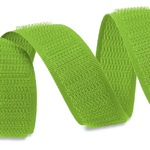 Neon Green 1,6 cm Klettverschluss zum Aufnähen, 0,9 m, dünne Streifen, nicht klebendes Nylongewebe, ineinandergreifendes Klebeband, Nähverschlüsse, Set, ausgezeichneter Halt für Militär, Taschen, von Sheriffdrink