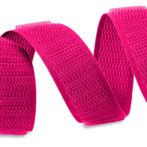 Neon Pink 1,6 cm Klettverschluss zum Aufnähen, 0,9 m, dünne Streifen, nicht klebendes Nylongewebe, ineinandergreifendes Klebeband, Nähverschlüsse, Set, ausgezeichneter Halt für Militär, Taschen, von Sheriffdrink