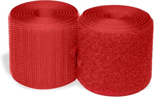 Rotes Klettband, 5,1 cm breit, zum Aufnähen, nicht klebender Nylonstreifen, 91 cm, ineinandergreifende Rolle, robustes Verschlussband, ideal für Uniformen, Taschen, Schuhe, Kleidung, Zuhause, Büro Rotes Klettband, 5,1 cm breit, zum Aufnähen, nicht klebender Nylonstreifen, 91 cm, ineinandergreifende Rolle, robustes Verschlussband, ideal für Uniformen, Taschen, Schuhe, Kleidung, Zuhause, Büro von Sheriffdrink
