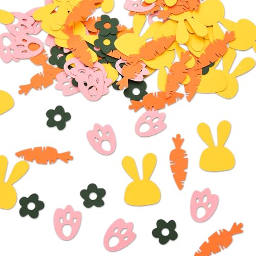 Ostern Konfetti Häschen Karotte Blume Papier Konfetti Deko für Tische Frohe Ostern Party Konfetti Papier Bunte Tischstreuungen für Ostern von ShiQiao Spl