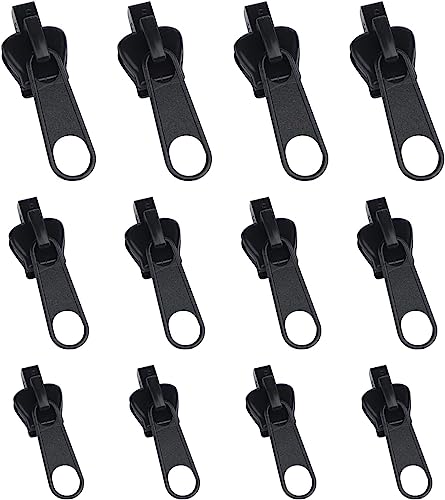 12 Stück Instant Zipper, Reißverschluss-Reparatur, Fix Zip Puller, Reißverschluss-Reparatur-Set, Universal-Metall-Reißverschlüsse, Ersatzzubehör für Jacke, Mantel, Koffer von Shibeikadi