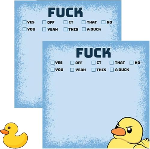 Funny Duck Sticky Notes, Funny Sticky Notes with 50pcs Fun Duck Stickers, Novelty Pads Sticky Note, Hilarious Novelty Notepads Gag Gift for Coworkers,Office Supplies. (2pcs) von Shibeikadi