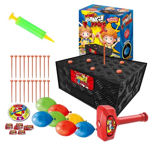 Shichangda Crazy Blast Boxes Ballonspiel | 2024 Bestes Whack A Balloon Spiel | Wack A Balloon Spiel | Pop The Balloon Spiel | Lustiges Familienparty Brettspiel Ballon Explosionen von Shichangda