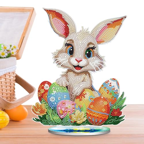 Shichangda DIY Diamonds Painting Ostern Deko | 5D Diamonds Painting Hase und Eier | Diamonds Painting Kaninchen Eier Kristall Sets | Ostern Diamantmalerei Kunsthandwerk für Kinder von Shichangda