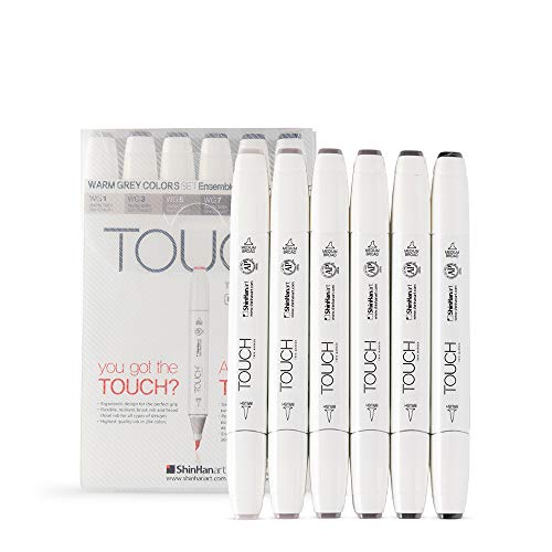 ShinHan : Touch Twin 6 Pinsel-Marker-Set: warme Grautöne A von ShinHan