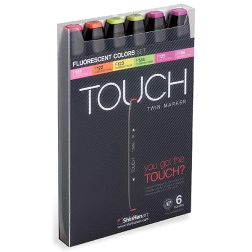 Touch Twin Marker Fluorescent Colors Set A 6 Stück von ShinHan