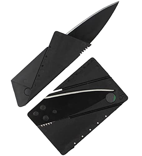 ShineTool 10 Pack Kreditkartenmesser, Kreditkartenformat Klappmesser Faltmesser, Outdoor Edelstahl Griff Taschenmesser Mini Überlebensmesser Survival Messer Schwarz von ShineTool