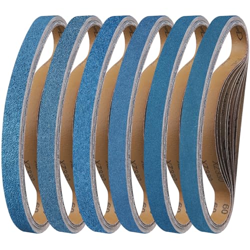 Shineboc Schleifband 25x762 mm, 10 Stück Bandschleifer Schleifbänder 40/60/80/120/240/400 Körnung für zum Polieren Metall, Holz von Shineboc