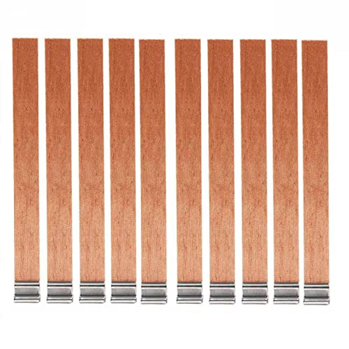 10/50 Sets Holz Kerzendochte mit Eisenständer Rauchfreier Docht Shinekoo für Kerzenherstellung Handwerk DIY Handgemachte Kerze 13 x 130 mm (10) von Shinekoo