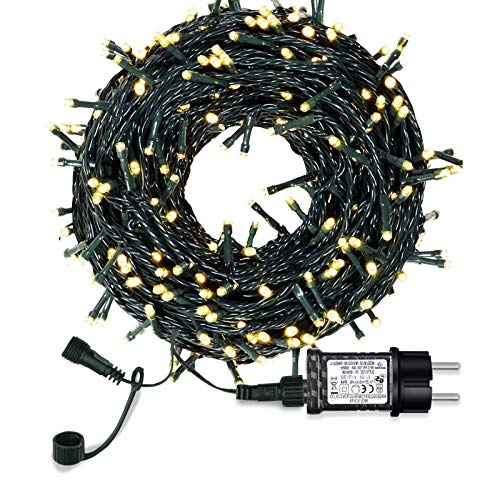 Lichterkette Weihnachtsbaum, LED Lichterkette mit 300 LED in warm weiß, 8 Leuchtmodi Dimmbar, EU Stecker, IP44 Wasserdicht, Lichterkette für Party, Feier, Hochzeit, Weihnachtsschmuck, Innen und Außen von Shineled