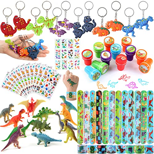 84 Stück Dinosaurier Mitgebsel Kindergeburtstag Dinosaurier Figuren Geschenktüten Stempel Schnapparmband Schlüsselanhänger Tattoo Kinder Dino Party Kindergeburtstag Gastgeschenke Junge von Shinelee