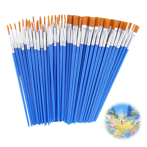 60 Stück Pinselset, Pinselset Acrylfarben, Pinselset Kinder Pinsel Kinder, Borstenpinsel Pinsel Set Feine Pinsel, Pinsel Malen für Körper Gesicht Felsen Leinwand, Gemälde Liebhaber von ShinherYee