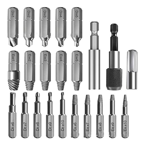 33 Stück Schraubenausdreher Set für beschädigte Schrauben Easy Out Stripped Screw Extractor Kit Stripped Kit for Broken Bolt Allzweck HSS Entferner Set für gebrochene Schrauben jeder Größe von ShiningLove