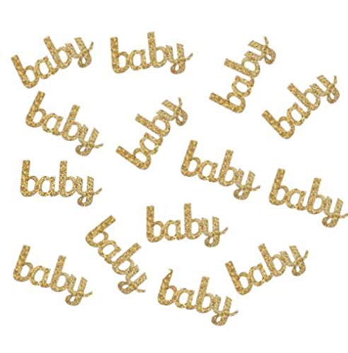 Konfetti für Babyparty, doppelseitig, glitzernd, Papier, 100 Stück (Gold) von Shiningparty