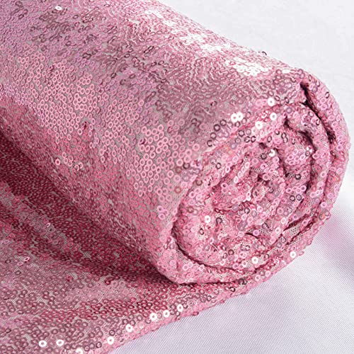 ShinyBeauty 92 CM Rosa Gold Schimmer Pailletten Stoff Gitter Pailletten Material für Pailletten Foto Booth Hintergrund Fuchsia Pink Vorhangstoff Pailletten Tischdecke Pailletten Tischläufer Schneidere von ShinyBeauty