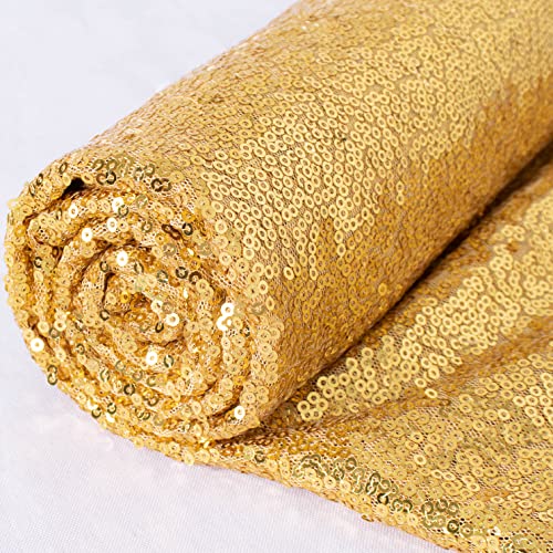 Pailletten Stoff Meterware Gold Futterstoff Pailletten Material Stretch Pailletten Stoff Kleiderstoff Meterware Schneiderstoff Glitzer Stoff für Hochzeit Party Tischdecke Home Decor von ShinyBeauty