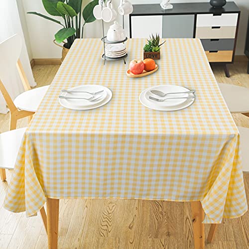 ShinyBeauty Buffalo Karierte Tischdecke, 140 x 140 cm, Gelb Kariert, Baumwolle, Kariert, Küche, Esszimmer, Dekoration, Bauernhaus, karierte Tischdecke, quadratisch, Gelb und Weiß ShinyBeauty Buffalo Karierte Tischdecke, 140 x 140 cm, Gelb Kariert, Baumwolle, Kariert, Küche, Esszimmer, Dekoration, Bauernhaus, karierte Tischdecke, quadratisch, Gelb und Weiß von ShinyBeauty