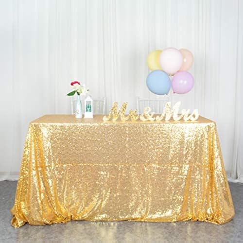 Pailletten Tischdecke Pink Gold 60x102-Zoll Party Tischdecke Pailletten Rechteck Tischdecke Fuchsia Pink Längliche Tischdecken für Hochzeit/Geburtstag oder Event Party von ShinyBeauty