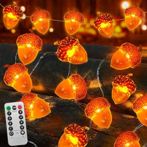 Shinybox Herbst Eichel Lichterkette, 3M 30 LEDs Eicheln Deko Lichterketten, Thanksgiving Lichterketten, Herbst Lichterkette, Herbst Eichel Dekoratives Licht für Herbst, Thanksgiving, Halloween von Shinybox