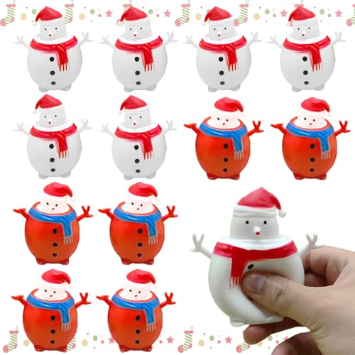 Shinybox Weihnachtsmann Stressball, 12 Stück Weihnachtsmann Stress Spielzeug, Weihnachten Spielzeug, Weihnachtsspiele, Weihnachtsfeier Stress Relief und Spaß, Weihnachtstag Party Geschenk Mitgebsel von Shinybox