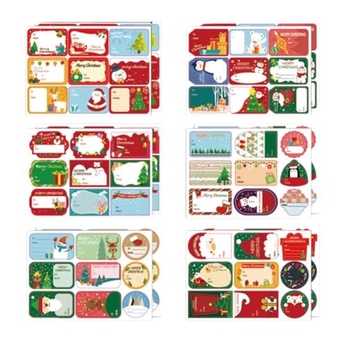 108 Stück Weihnachts-Aufkleber-Etiketten, selbstklebende Etiketten, Kraftpapier, Namen für Geschenke/Verpackungen von Shinyruo