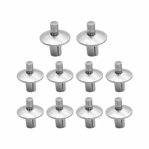 Shinyruo 10 Stück 4 x 6,4 mm Hammer-Antrieb, Erweiterung, Aluminium, Nagelkopf, Piercing, Niete, Gips, Erweiterungsplatte, Hohlwandnägel, Erweiterung von Shinyruo