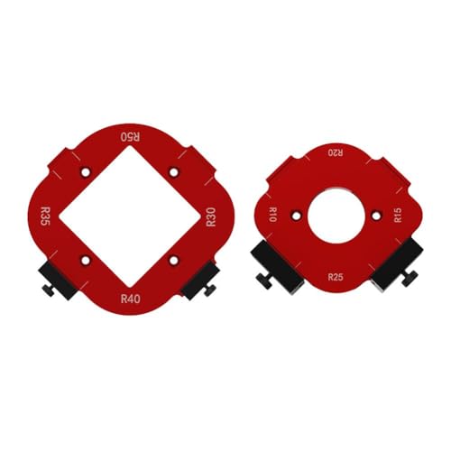 Trimmmaschine, Schneidrollschablone, R-Winkel, Bogenschablone, Eckpositionierungsradius, wiederverwendbar, R2 x 9, Holzbearbeitung von Shinyruo