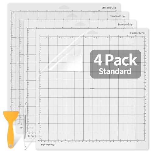 ShipeeKin 4stk Schneidematte für Cricut, 30,5 x 30,5 cm (12x12 Zoll) Schneidematte für Silhouette Portrait, Ersatz-Zubehör für Cricut Explore Air 2/Air/One Maker (StandardGrip) von ShipeeKin