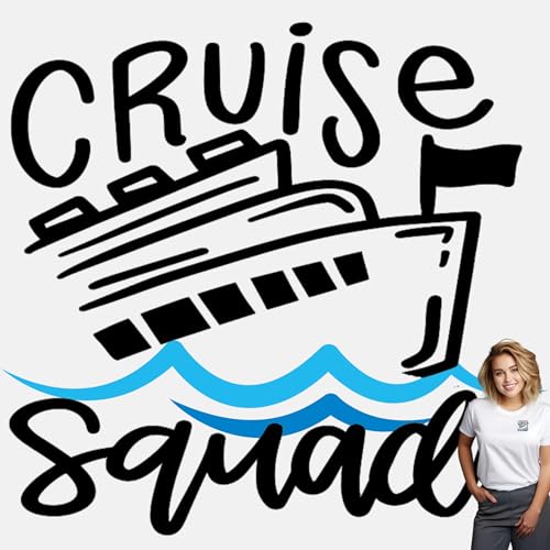 Cruise Squad Bügelbild, 7,6 x 7,6 cm, DIY-Wärmeübertragung für Hemden, passende Urlaubs-Kreuzfahrt-Aufkleber von Shirt Candy