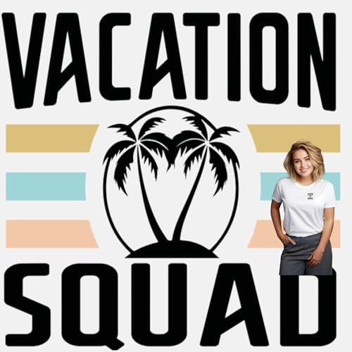 Vacation Squad Palmen Bügelbild 7,6 x 7,6 cm, Strandausflug, Wärmeübertragung, DIY-Hemd-Aufkleber für Reisen von Shirt Candy