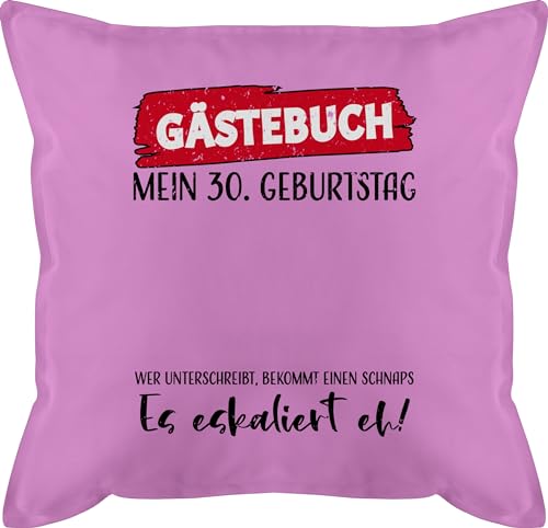 Shirtracer Kissen 50x50 - Gästebuch 30. Geburtstag - 50 x 50 cm - Pink - Geschenke 30 zum Geschenk Jahre er 30ter lustige (30) 30er 30ig für 30igster 1994 jährige jährigen 30.Geburtstag 30th Birthday von Shirtracer