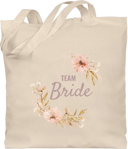 Baumwolltasche - JGA Junggesellenabschied Frauen - Team Bride Boho Team Braut - Unisize - Naturweiß - bridesmaids stoffbeutel baumwolle tasche jungesellinnenabschied crew jutebeutel beutel von Shirtracer