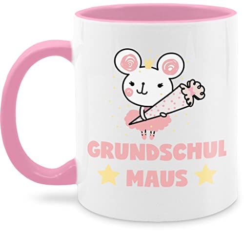 Tasse Tassen 325ml - Einschulung Geschenk Schulanfang - Grundschulmaus mit Schultüte - 325 ml - Rosa - geschenke zur einschulung/schulanfang zum schuleingangs 1. schultag schulanfangsgeschenk für von Shirtracer