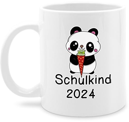 Tasse Tassen 325ml - Einschulung Geschenk Schulanfang - Panda Schulkind 2025-325 ml - Weiß - einschultasse schulanfangsgeschenke schule teetasse einschulungstasse einschulung, keramik 1. klasse von Shirtracer