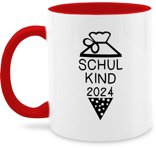 Tasse Tassen 325ml - Einschulung Geschenk Schulanfang - Schulkind 2024 Schultüte Schwarz - 325 ml - Rot - geschenke zur 1.schultag schulanfänger schuleingang für schulbeginn 1. schultag einschul von Shirtracer